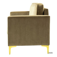 Clos 51'' Modern Upholstered Sofa with Golden Legs