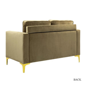 Clos 51'' Modern Upholstered Sofa with Golden Legs