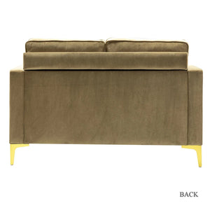 Clos 51'' Modern Upholstered Sofa with Golden Legs