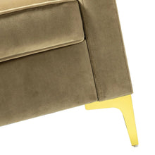 Clos 51'' Modern Upholstered Sofa with Golden Legs