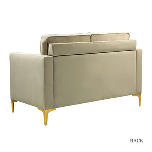 Clos 51'' Modern Upholstered Sofa with Golden Legs