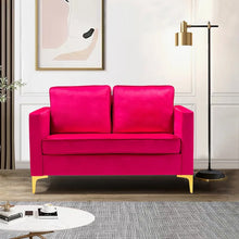 Clos 51'' Modern Upholstered Sofa with Golden Legs