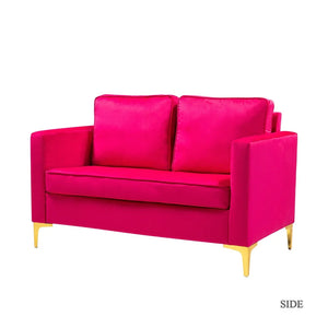 Clos 51'' Modern Upholstered Sofa with Golden Legs