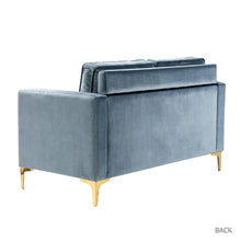 Clos 51'' Modern Upholstered Sofa with Golden Legs