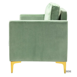 Clos 51'' Modern Upholstered Sofa with Golden Legs