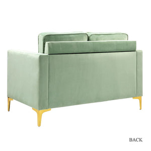 Clos 51'' Modern Upholstered Sofa with Golden Legs