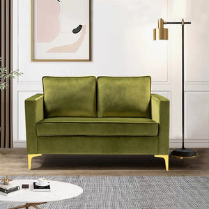 Clos 51'' Modern Upholstered Sofa with Golden Legs