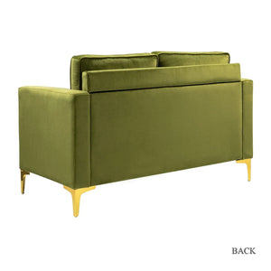 Clos 51'' Modern Upholstered Sofa with Golden Legs