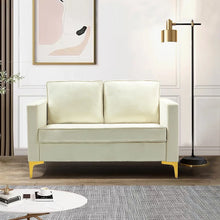 Clos 51'' Modern Upholstered Sofa with Golden Legs