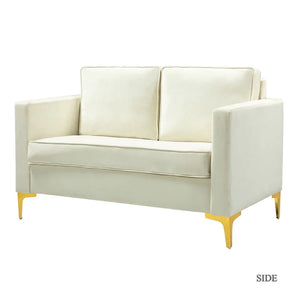 Clos 51'' Modern Upholstered Sofa with Golden Legs