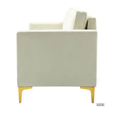 Clos 51'' Modern Upholstered Sofa with Golden Legs