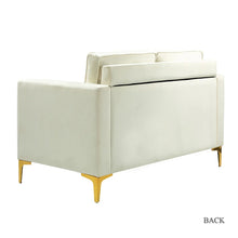 Clos 51'' Modern Upholstered Sofa with Golden Legs