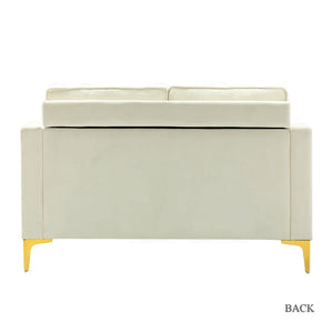 Clos 51'' Modern Upholstered Sofa with Golden Legs