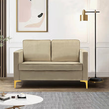 Clos 51'' Modern Upholstered Sofa with Golden Legs