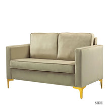 Clos 51'' Modern Upholstered Sofa with Golden Legs