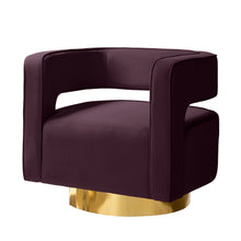 Carisa Modern Upholstered Swivel Comfy Open-Back Barrel Chair with Golden Base