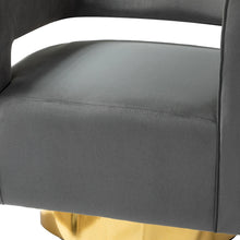 Carisa Modern Upholstered Swivel Comfy Open-Back Barrel Chair with Golden Base