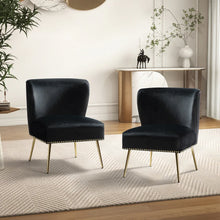 Celtia Modern Upholstered Accent Side Chairs with Nailhead Trim Set of 2