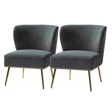 Celtia Modern Upholstered Accent Side Chairs with Nailhead Trim Set of 2