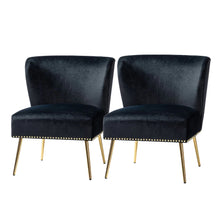 Celtia Modern Upholstered Accent Side Chairs with Nailhead Trim Set of 2