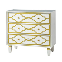 Charissa 3 Drawers Multifunctional Wood Accent Chest with Quatrefoil Pattern