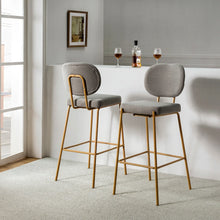 Duardo Modern Bar Stool with Metal Legs Set of 2