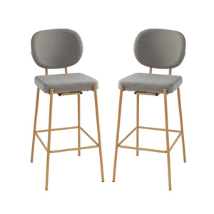 Duardo Modern Bar Stool with Metal Legs Set of 2