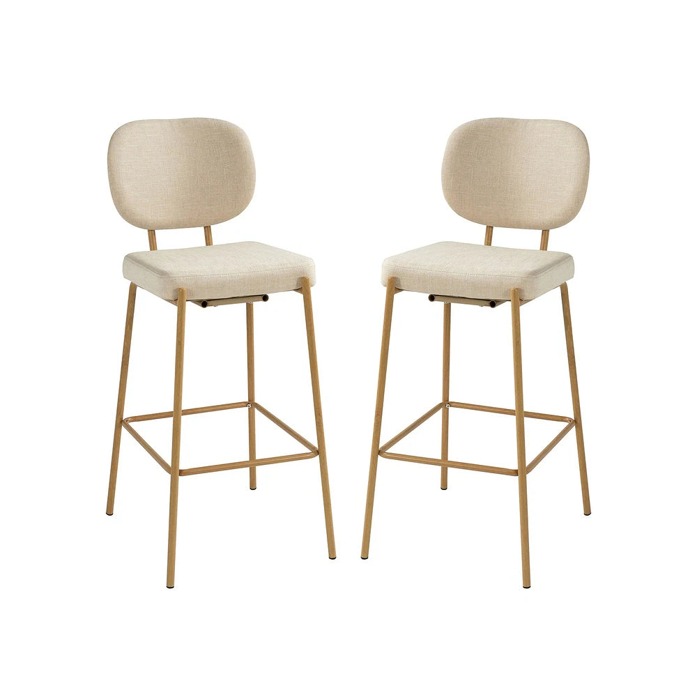 Duardo Modern Bar Stool with Metal Legs Set of 2