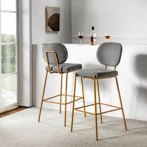 Duardo Modern Bar Stool with Metal Legs Set of 2