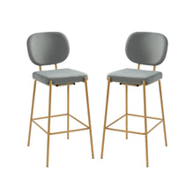 Duardo Modern Bar Stool with Metal Legs Set of 2