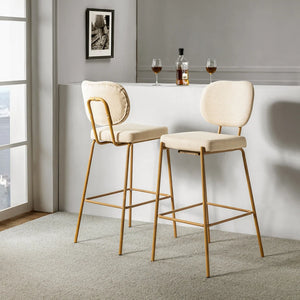 Duardo Modern Bar Stool with Metal Legs Set of 2