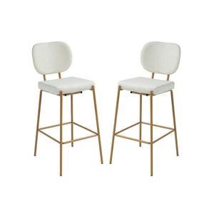 Duardo Modern Bar Stool with Metal Legs Set of 2