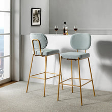 Duardo Modern Bar Stool with Metal Legs Set of 2