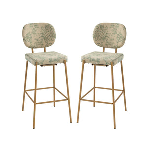 Duardo Modern Bar Stool with Metal Legs Set of 2