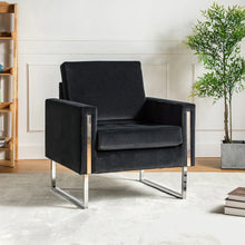 Elastus Modern Comfy Velvet Club Chair with Chic Metal Legs