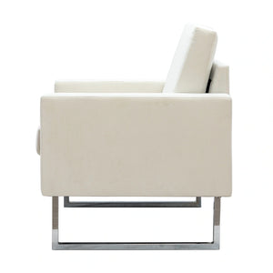 Elastus Modern Comfy Velvet Club Chair with Chic Metal Legs