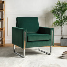 Elastus Modern Comfy Velvet Club Chair with Chic Metal Legs