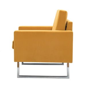 Elastus Modern Comfy Velvet Club Chair with Chic Metal Legs