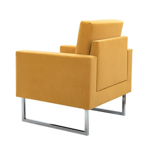 Elastus Modern Comfy Velvet Club Chair with Chic Metal Legs