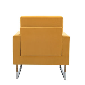 Elastus Modern Comfy Velvet Club Chair with Chic Metal Legs