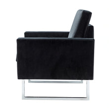 Elastus Modern Comfy Velvet Club Chair with Chic Metal Legs