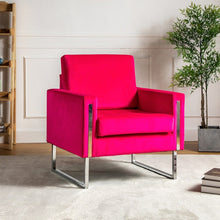 Elastus Modern Comfy Velvet Club Chair with Chic Metal Legs