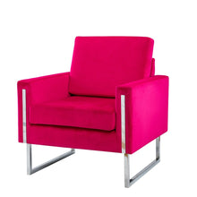 Elastus Modern Comfy Velvet Club Chair with Chic Metal Legs