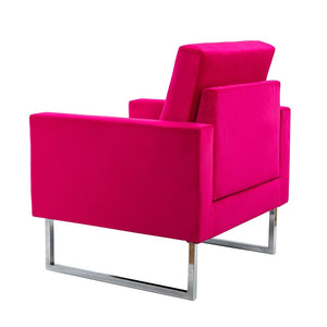 Elastus Modern Comfy Velvet Club Chair with Chic Metal Legs