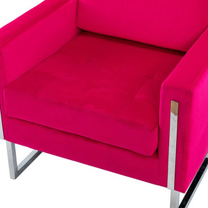 Elastus Modern Comfy Velvet Club Chair with Chic Metal Legs