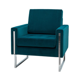 Elastus Modern Comfy Velvet Club Chair with Chic Metal Legs