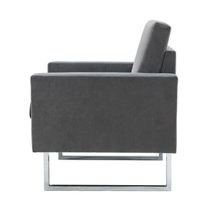 Elastus Modern Comfy Velvet Club Chair with Chic Metal Legs