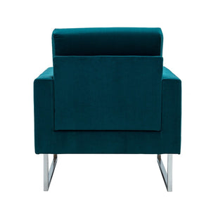 Elastus Modern Comfy Velvet Club Chair with Chic Metal Legs