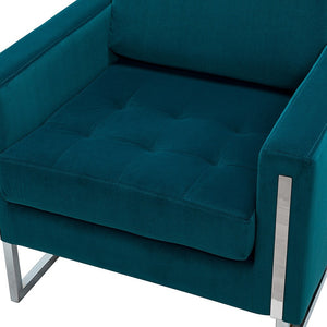 Elastus Modern Comfy Velvet Club Chair with Chic Metal Legs