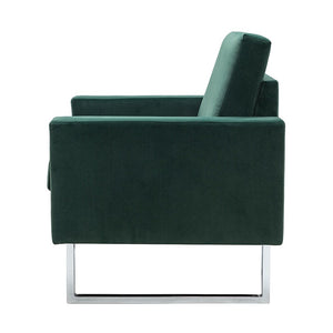 Elastus Modern Comfy Velvet Club Chair with Chic Metal Legs